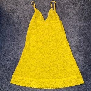 VS Sexy Yellow Lace Lingerie